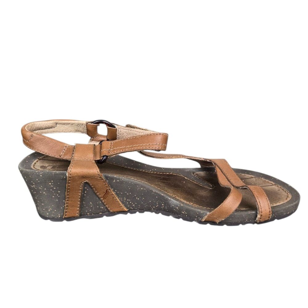 Teva Cabrillo 1001027 Strap Wedge Sandals Brown Leather Size 9.5 Ankle Strap - Picture 4 of 12